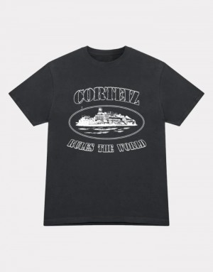 Black Corteiz Og Alcatraz T-shirts | 8360BALRV