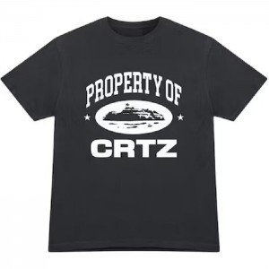 Black Corteiz Og Property Of Crtz T-shirts | 9781JCGLN