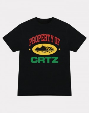 Black Corteiz Property Of Crtz Carni T-shirts | 3076NRDHJ