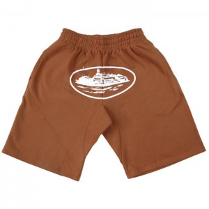 Brown Corteiz Alcatraz Shorts | 8039NTIWY