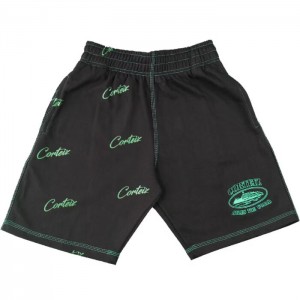 Green / Black Corteiz Division ’20 Shorts | 6214DFHLK