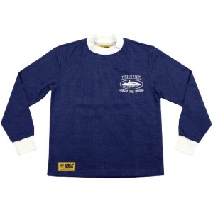 Navy Corteiz Thermal Longsleeve Sweatshirts | 3627PLSZG