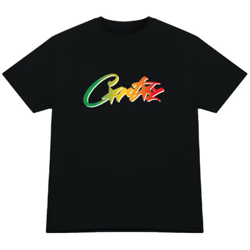 Black Corteiz Allstarz Gradient Carni T-shirts | 6592TZESK