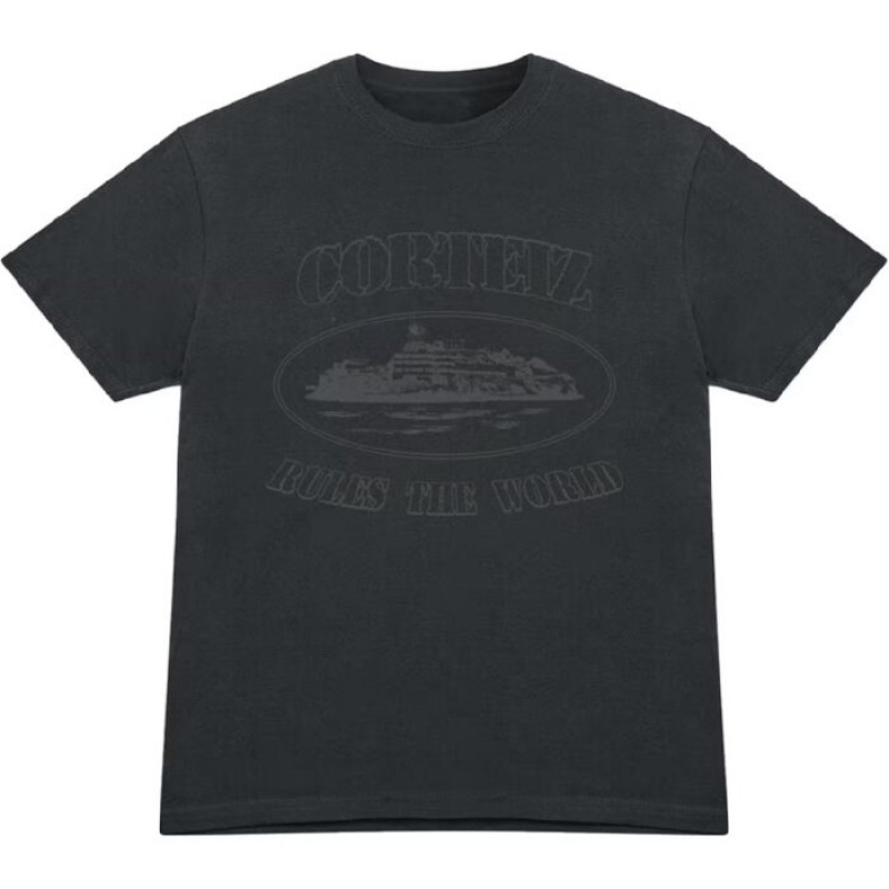 Black Corteiz Og Alcatraz Triple T-shirts | 7519UOTRX