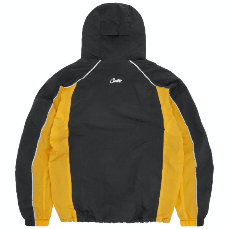 Black / Yellow Corteiz Spring Jackets | 9180PEQDT