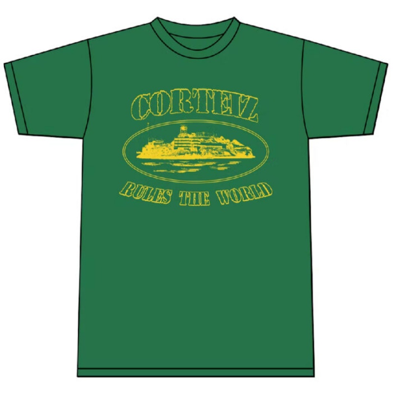 Green Corteiz 2019 Og Alcatraz Forest T-shirts | 2071KFXEO