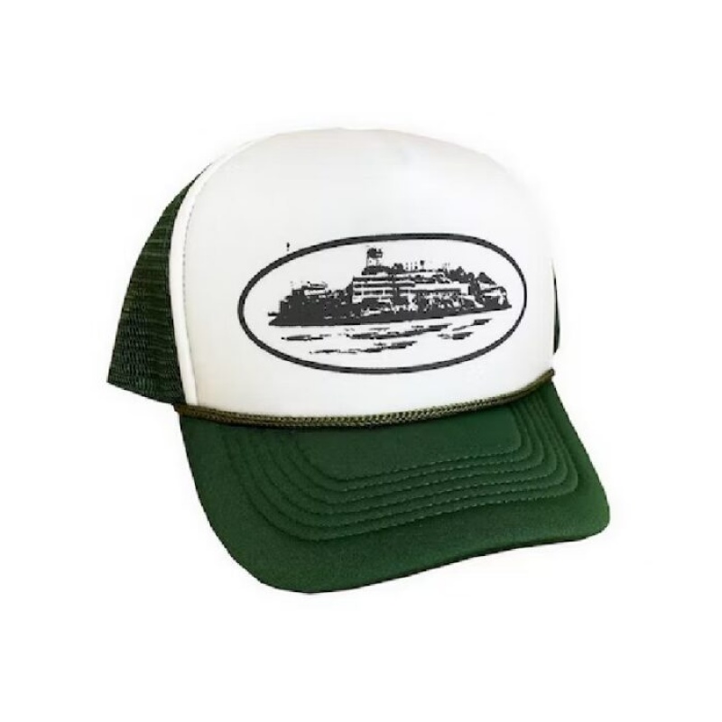 Green Corteiz Alcatraz Trucker Hats | 7692UKECW