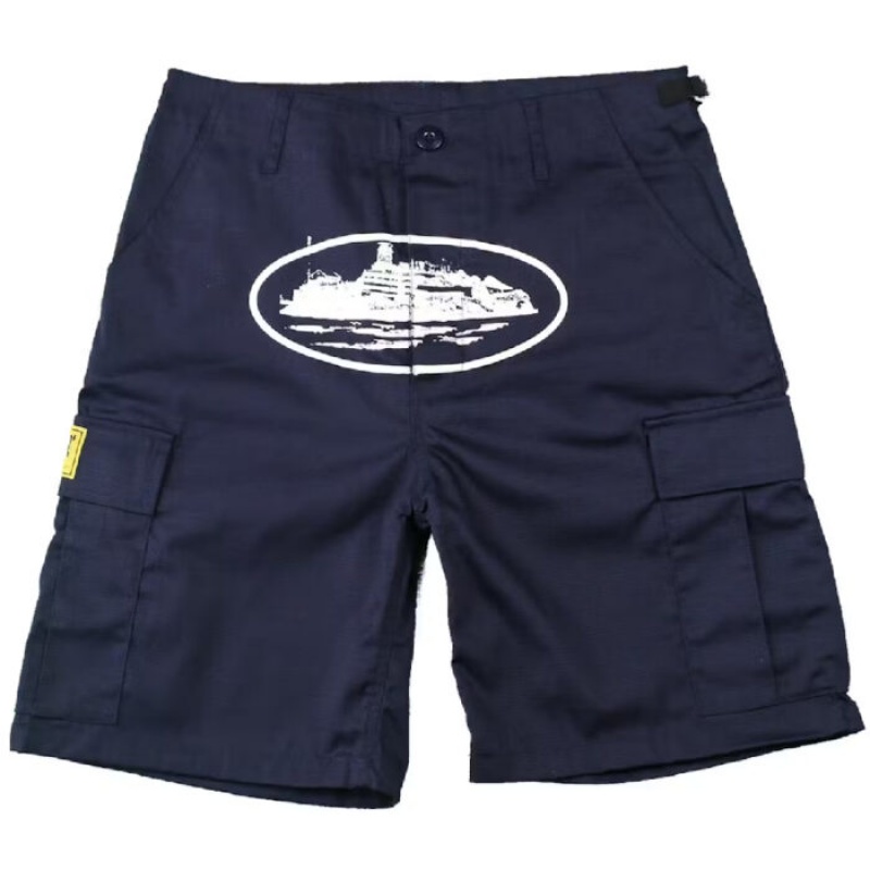 Navy Corteiz Guerillaz 21′ Shorts | 4059QUCIL