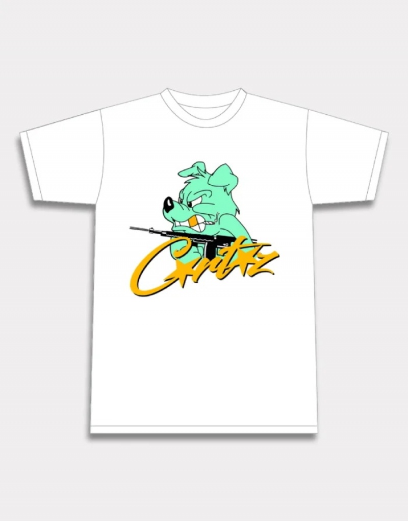 White Corteiz K9 T-shirts | 2963WKGJD