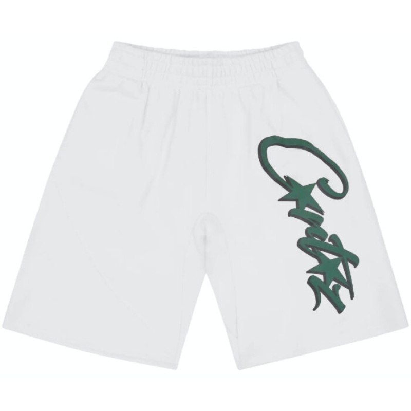 White / Green Corteiz Allstarz Shorts | 4569TQIRL
